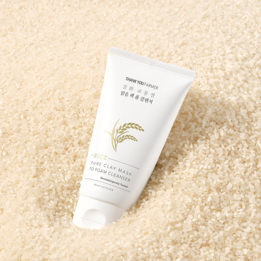 Rice Pure Clay Mask to Foam Cleanser 150ml